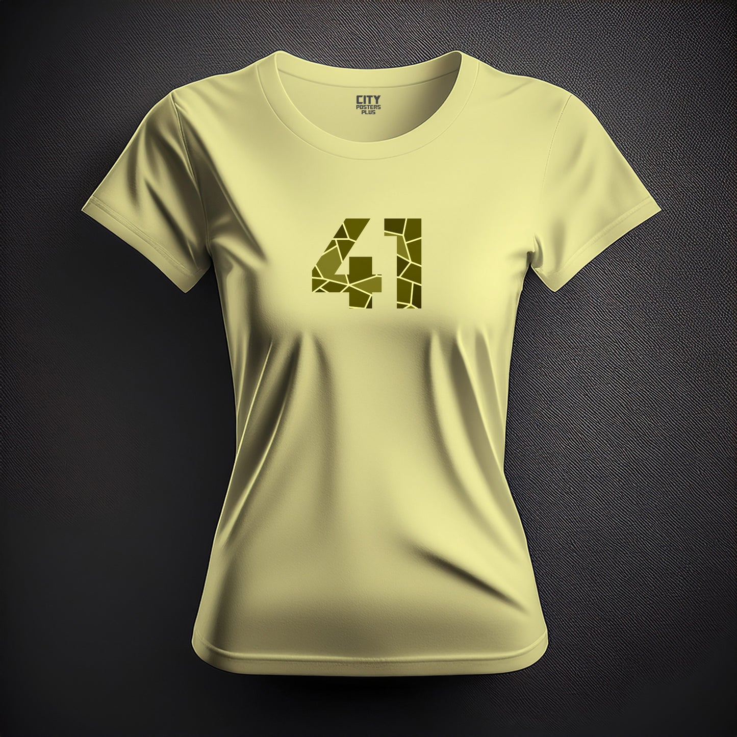41 Number Women T-Shirt (Butter Yellow) | Stylish Numeric Graphic Tee