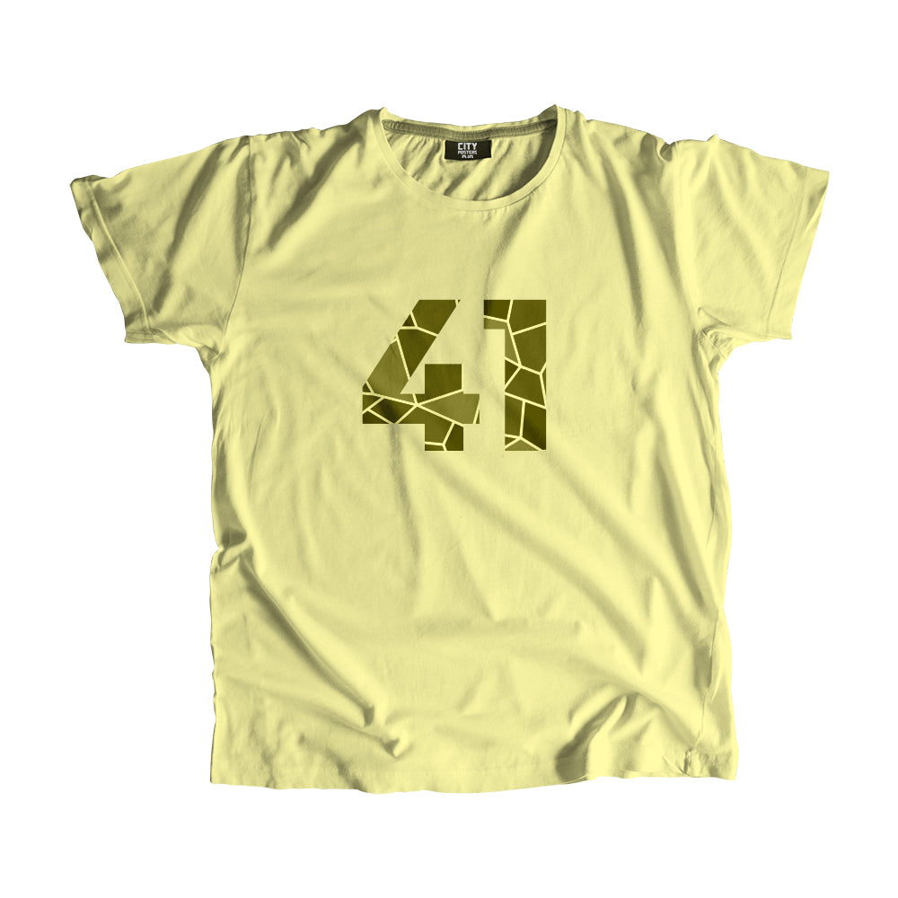 41 Number Men Unisex T-Shirt (Butter Yellow)| Classic Numeric Graphic Tee