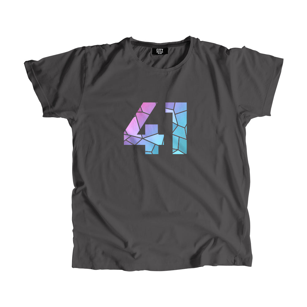 41 Number Men Unisex T-Shirt (Charcoal Grey)| Classic Numeric Graphic Tee