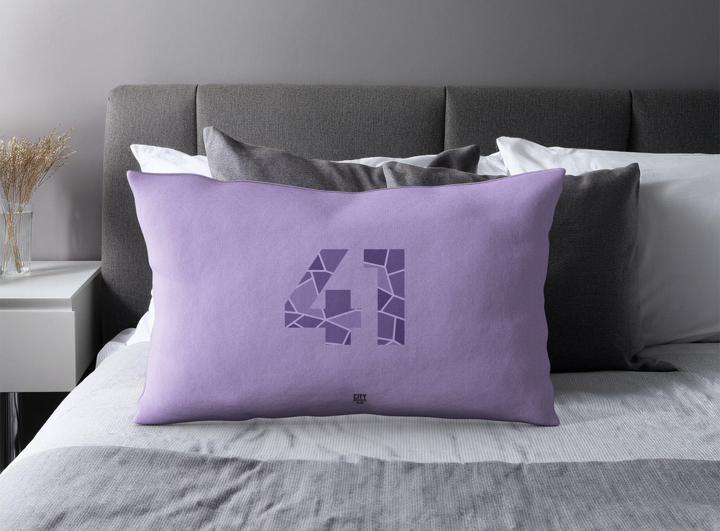41 Number Square & Rectangle Pillow Cases | Modern Numeric Throw Pillow Covers | Print Deliver Plus by City Posters Plus