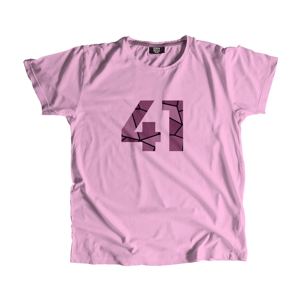 41 Number Men Unisex T-Shirt (Light Pink)| Classic Numeric Graphic Tee