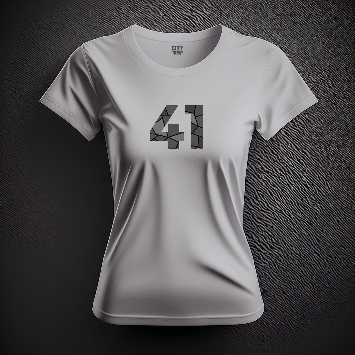 41 Number Women T-Shirt (Melange Grey) | Stylish Numeric Graphic Tee