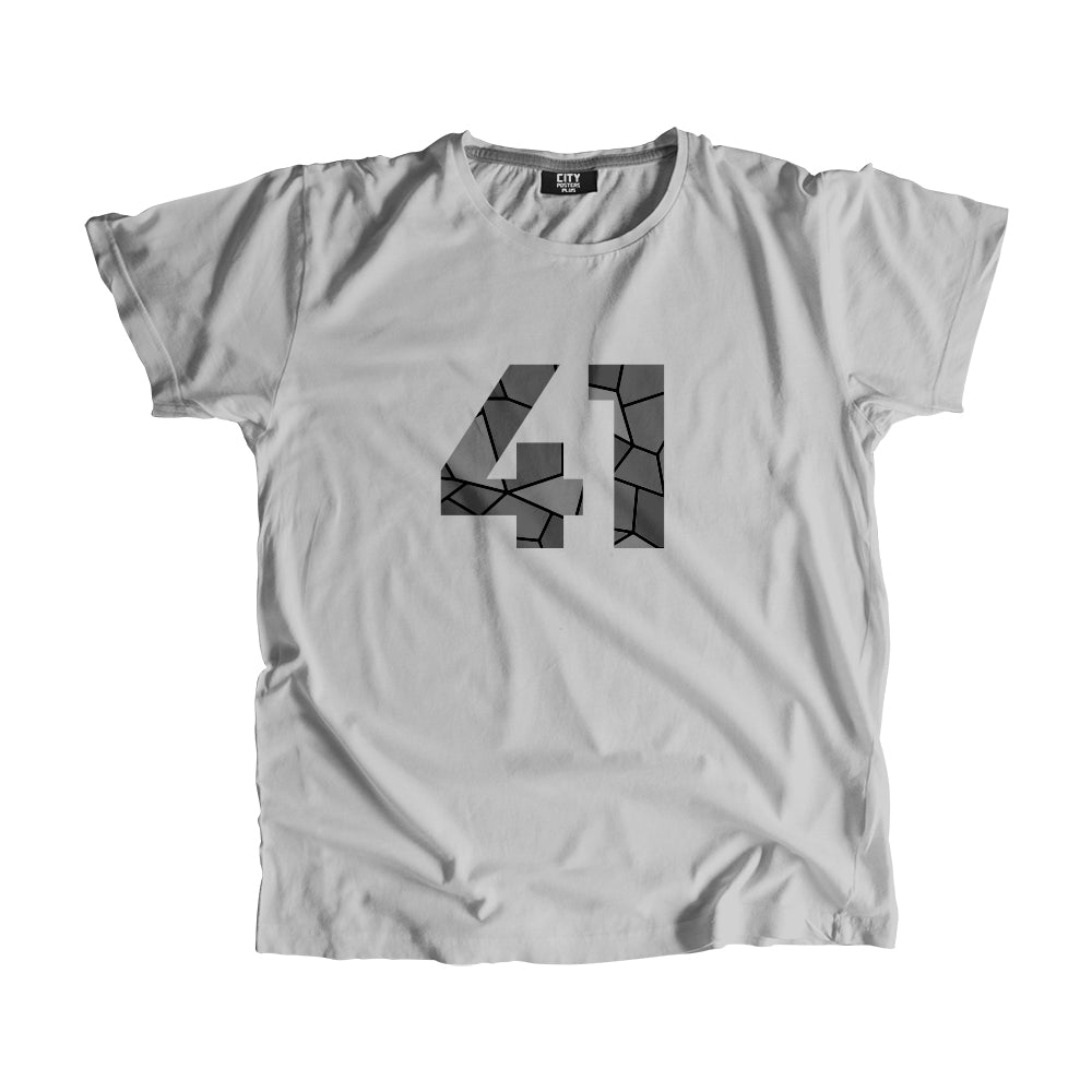 41 Number Men Unisex T-Shirt (Melange Grey)| Classic Numeric Graphic Tee