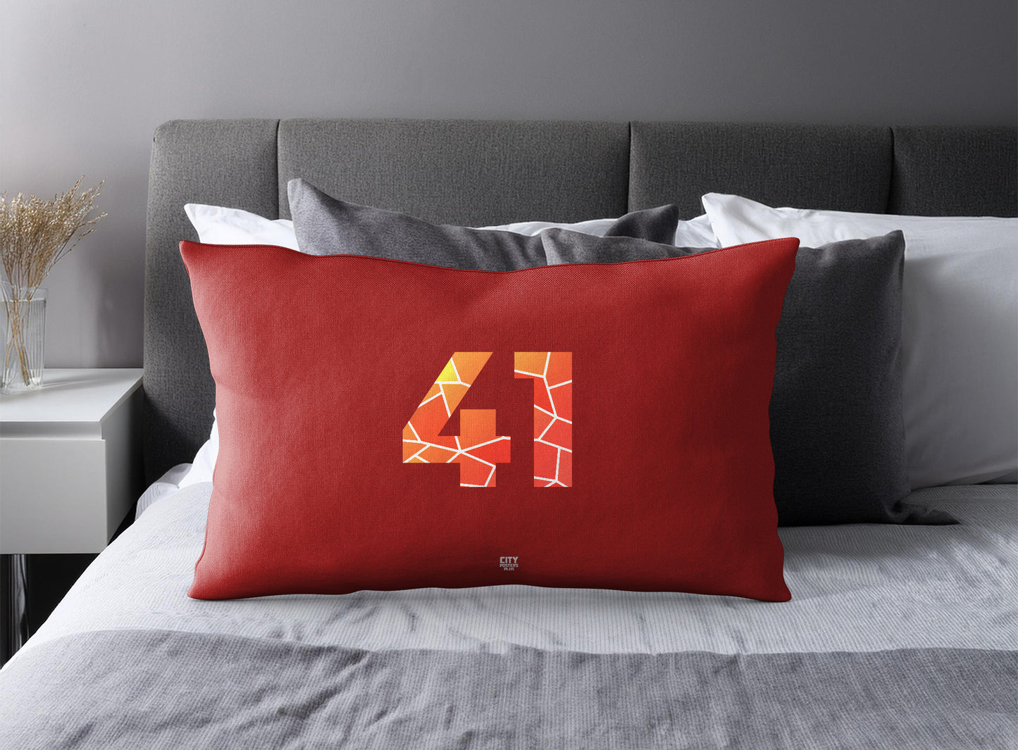 41 Number Square & Rectangle Pillow Cases | Modern Numeric Throw Pillow Covers | Print Deliver Plus by City Posters Plus