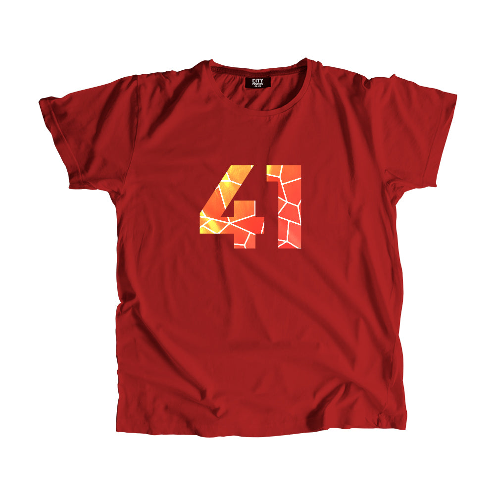 41 Number Men Unisex T-Shirt (Red)| Classic Numeric Graphic Tee