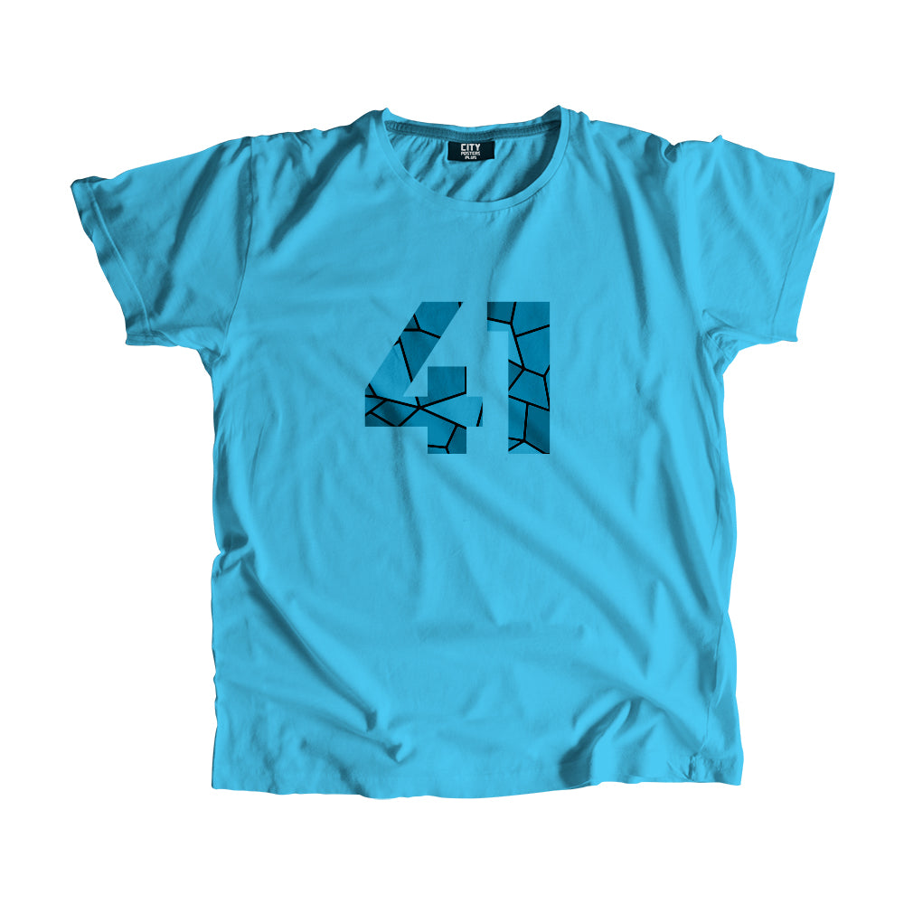 41 Number Men Unisex T-Shirt (Sky Blue)| Classic Numeric Graphic Tee
