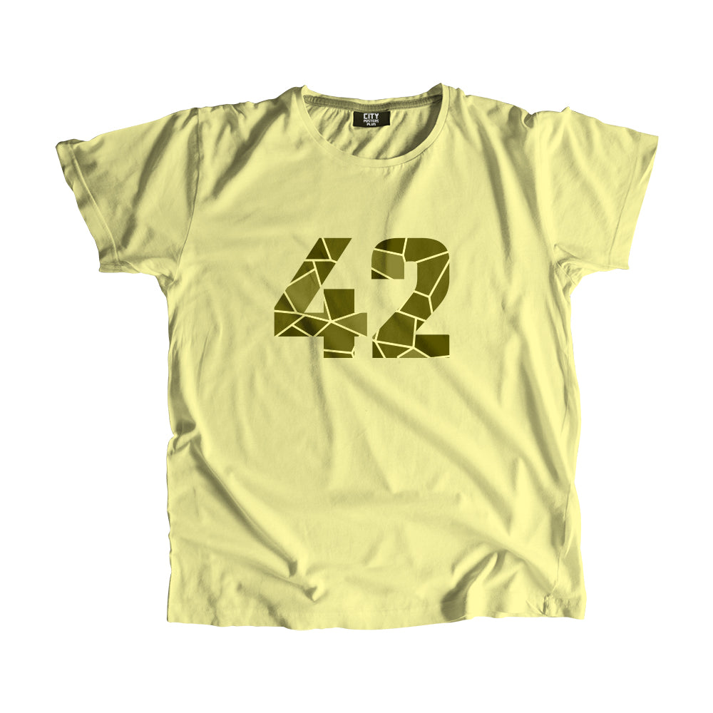 42 Number Men Unisex T-Shirt (Butter Yellow)| Classic Numeric Graphic Tee