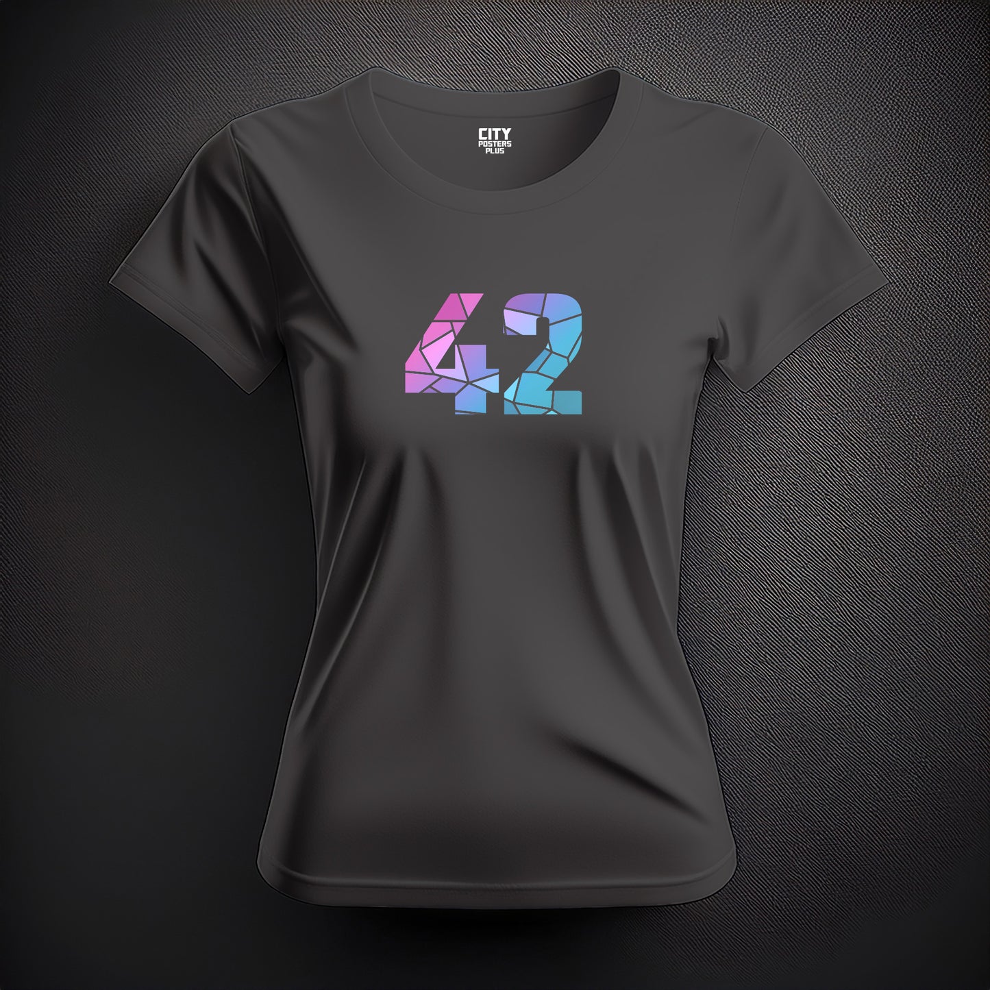 42 Number Women T-Shirt (Charcoal Grey) | Stylish Numeric Graphic Tee