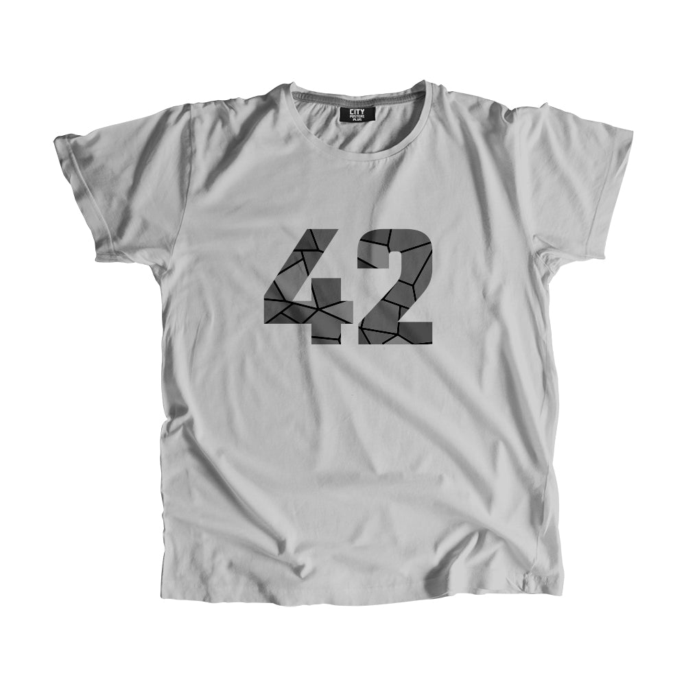 42 Number Men Unisex T-Shirt (Melange Grey)| Classic Numeric Graphic Tee