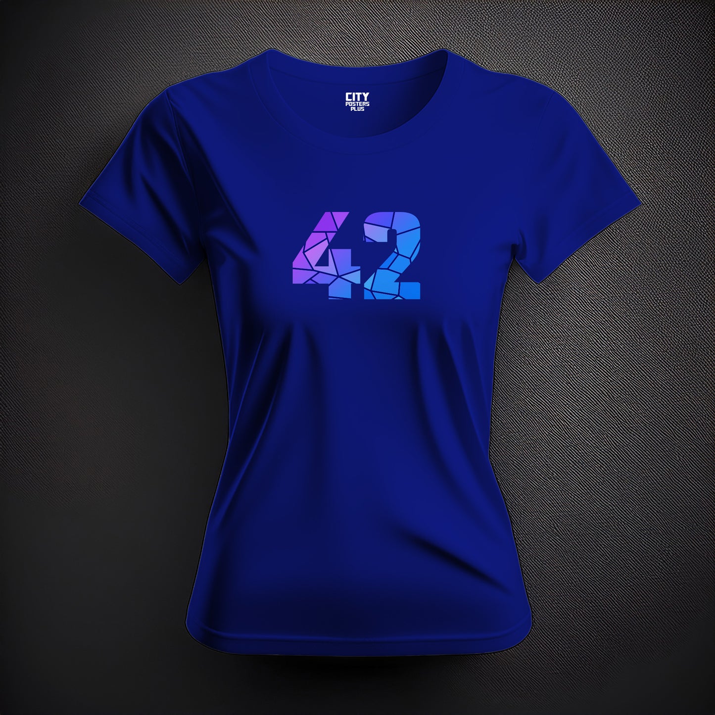 42 Number Women T-Shirt (Royal Blue) | Stylish Numeric Graphic Tee