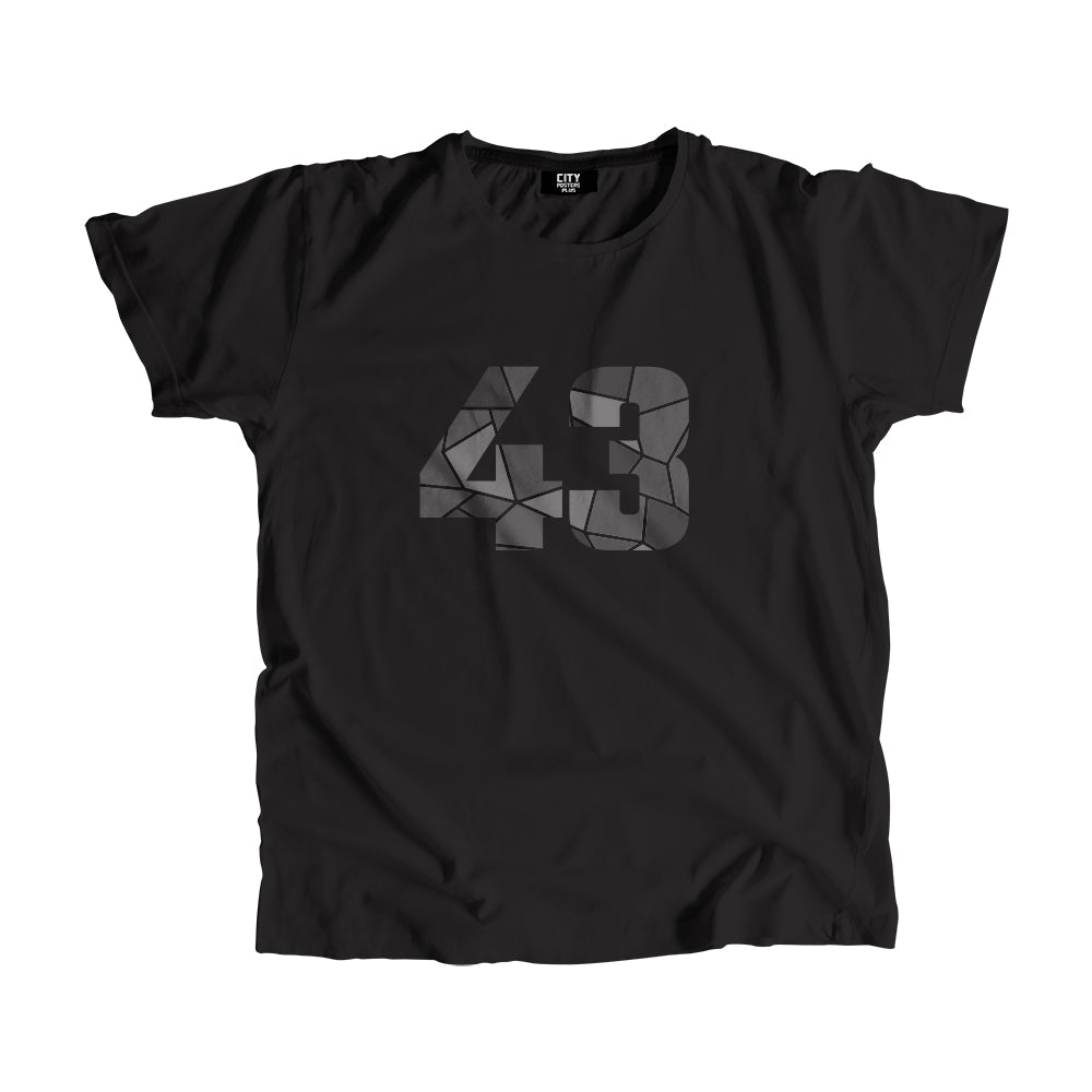 43 Number Men Unisex T-Shirt (Black)| Classic Numeric Graphic Tee