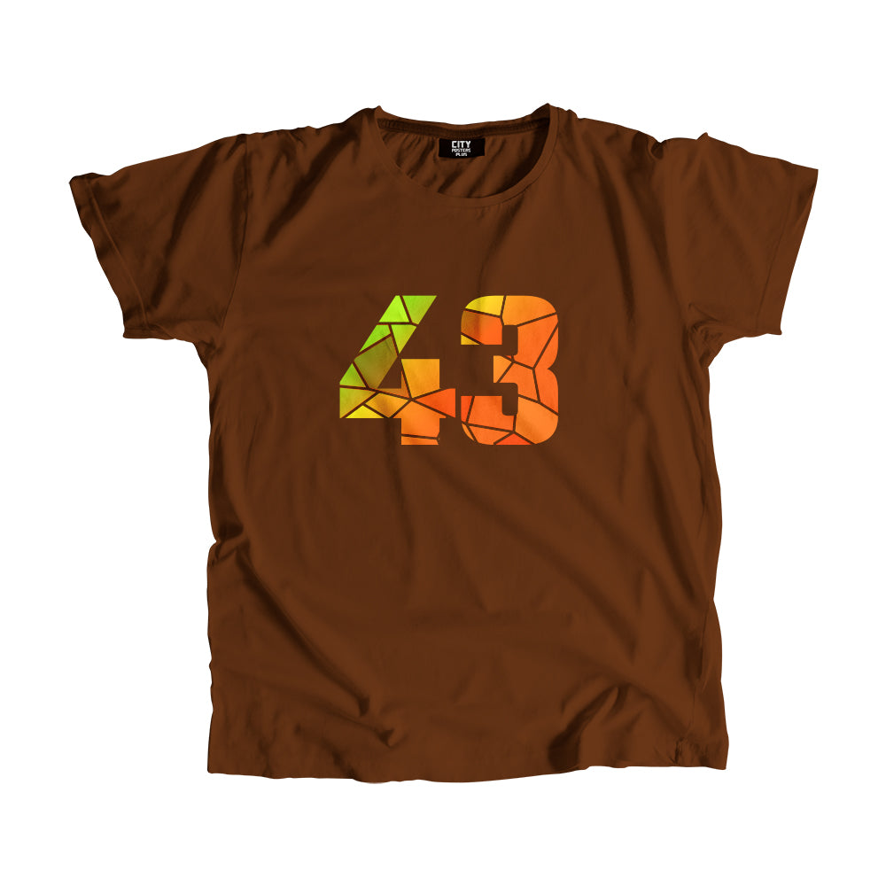 43 Number Men Unisex T-Shirt (Brown)| Classic Numeric Graphic Tee