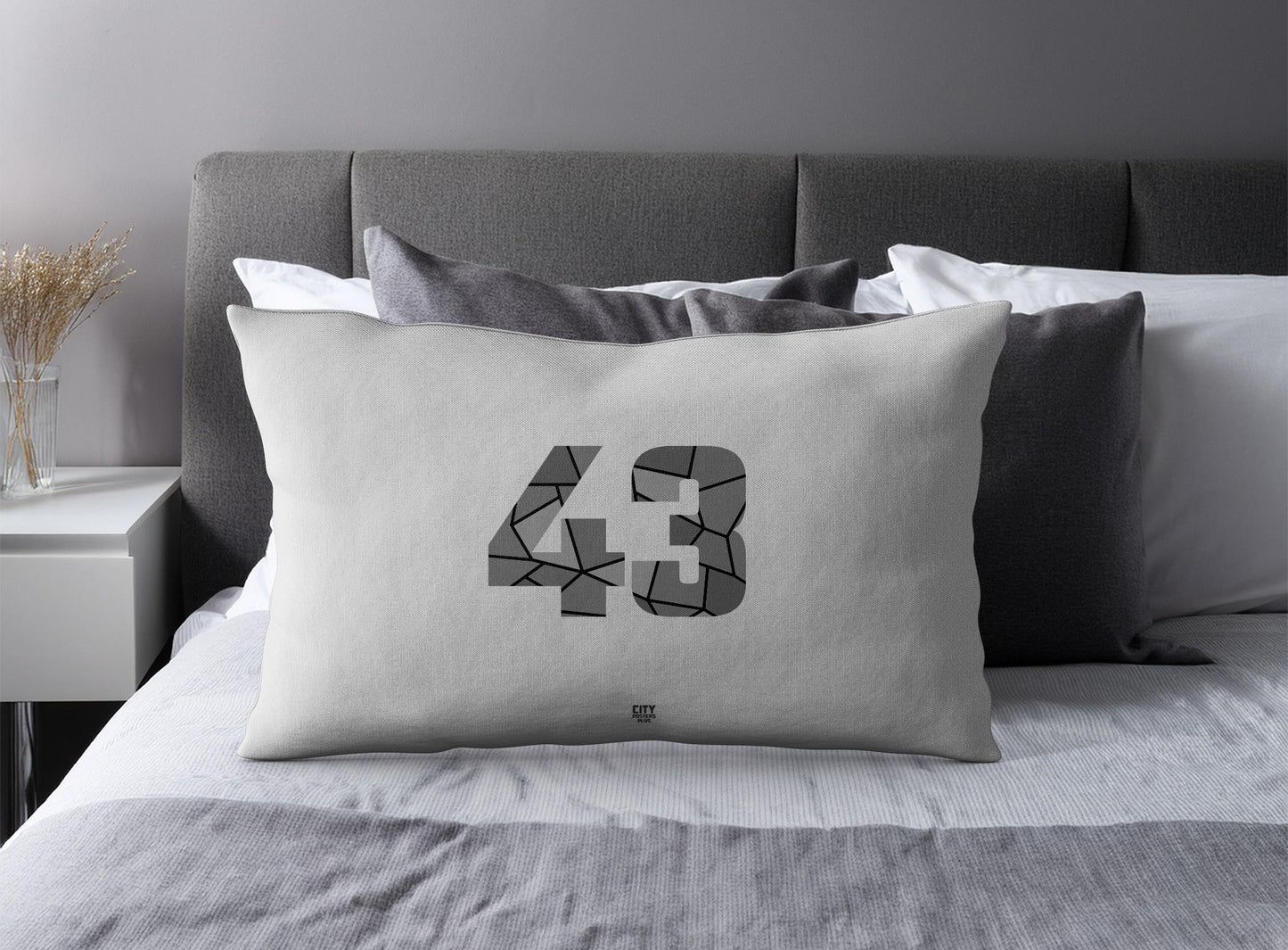 43 Number Square & Rectangle Pillow Cases | Modern Numeric Throw Pillow Covers | Print Deliver Plus by City Posters Plus