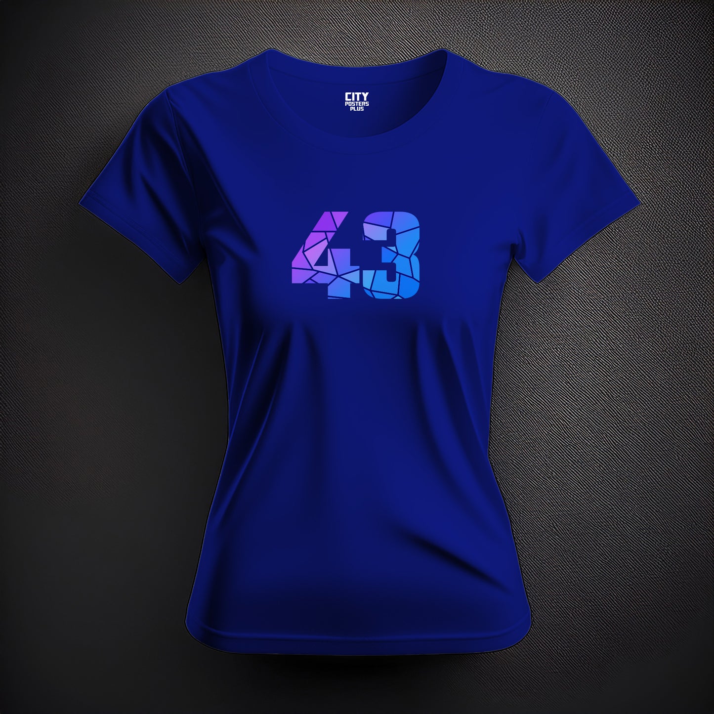 43 Number Women T-Shirt (Royal Blue) | Stylish Numeric Graphic Tee