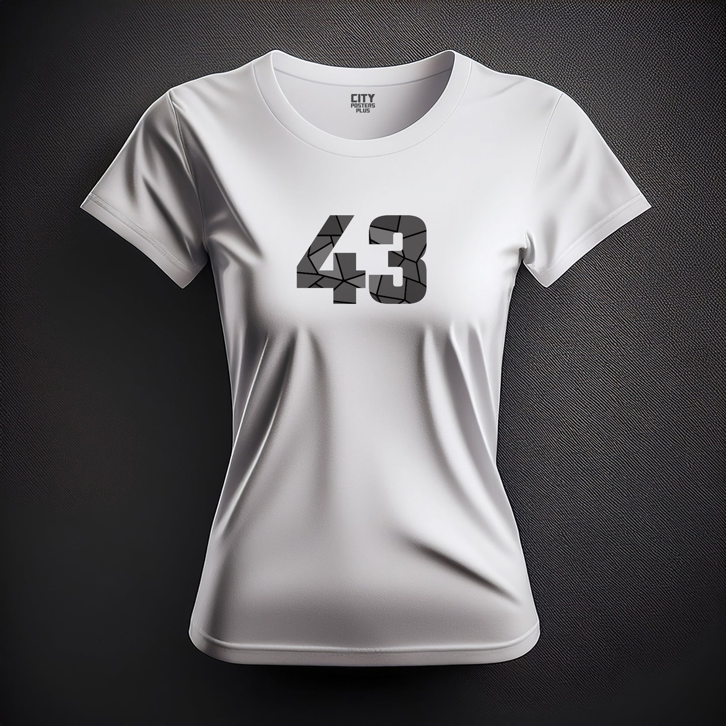 43 Number Women T-Shirt (White) | Stylish Numeric Graphic Tee