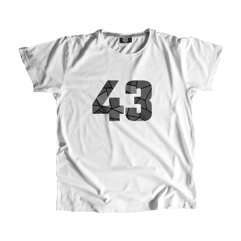 43 Number Men Unisex T-Shirt (White)| Classic Numeric Graphic Tee