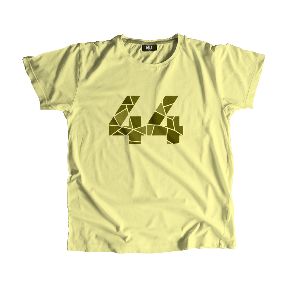 44 Number Men Unisex T-Shirt (Butter Yellow)| Classic Numeric Graphic Tee