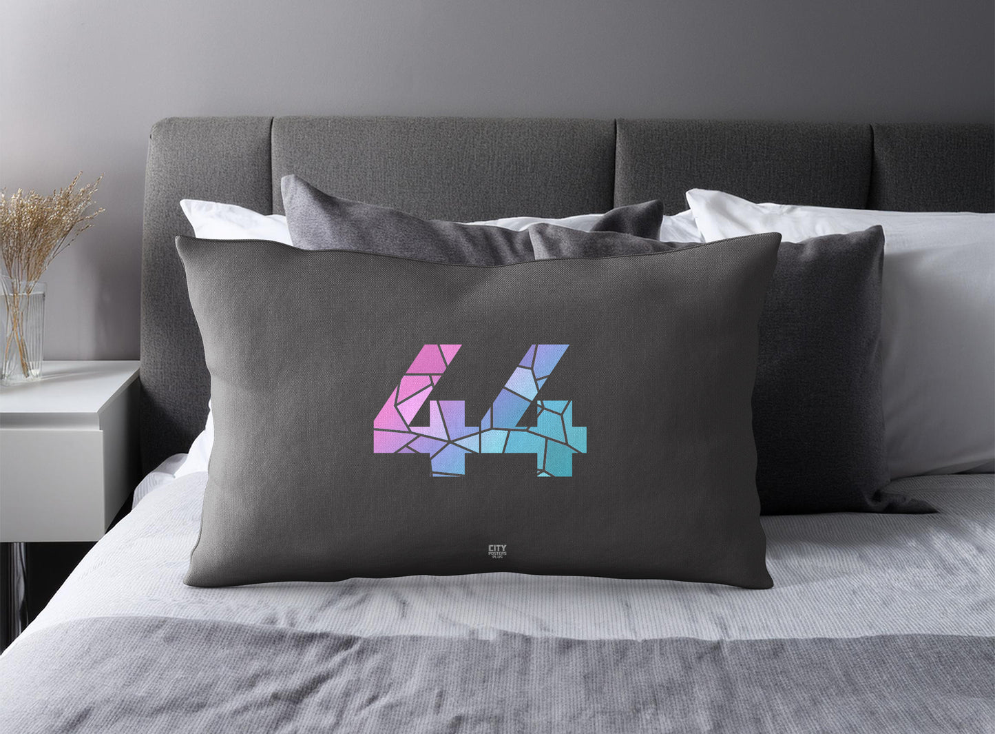 44 Number Square & Rectangle Pillow Cases | Modern Numeric Throw Pillow Covers | Print Deliver Plus by City Posters Plus