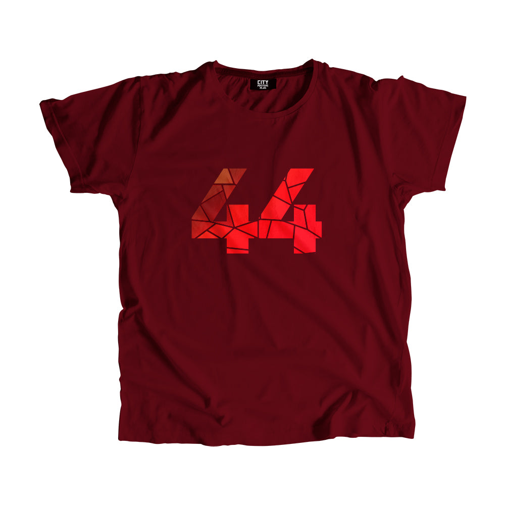 44 Number Men Unisex T-Shirt (Maroon)| Classic Numeric Graphic Tee