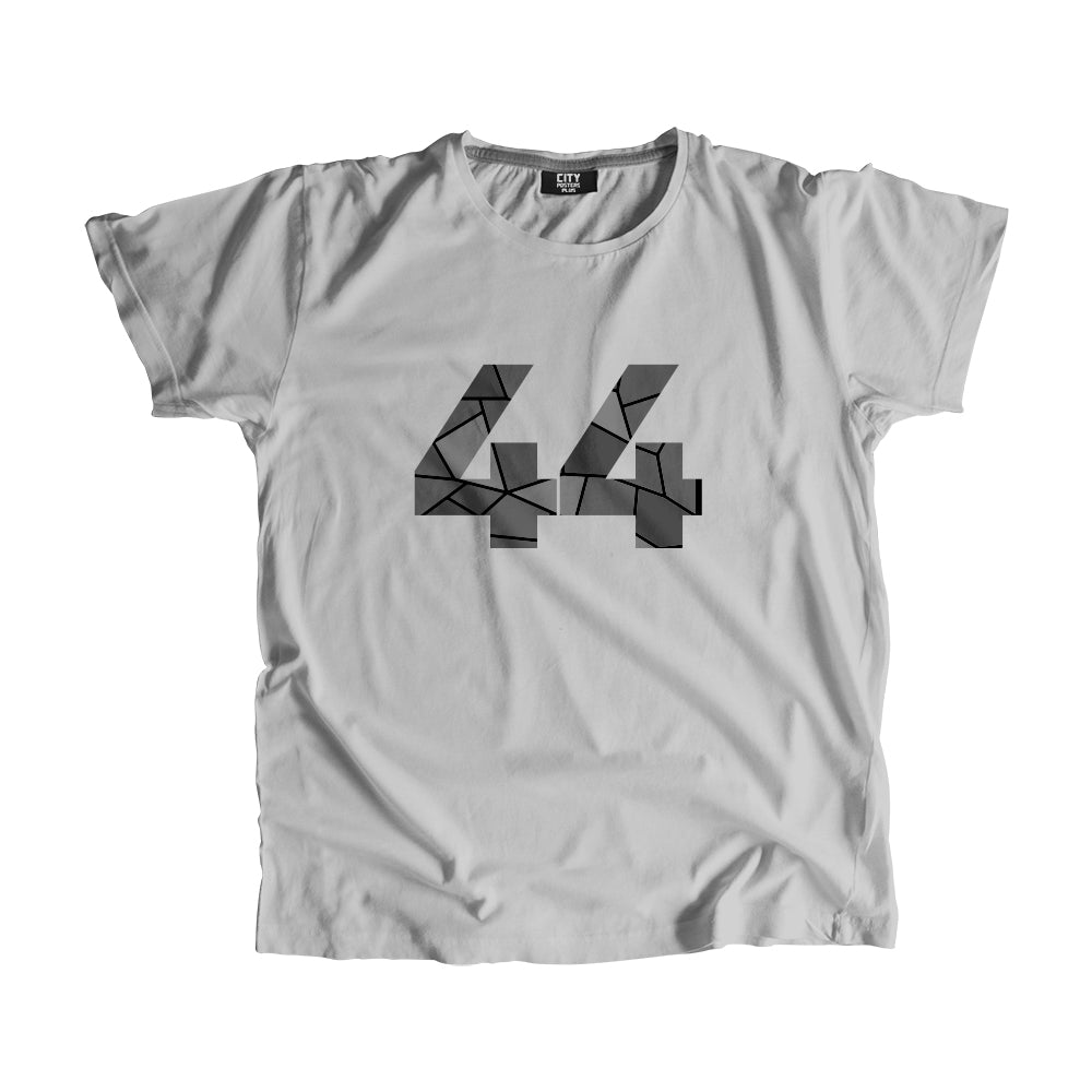 44 Number Men Unisex T-Shirt (Melange Grey)| Classic Numeric Graphic Tee