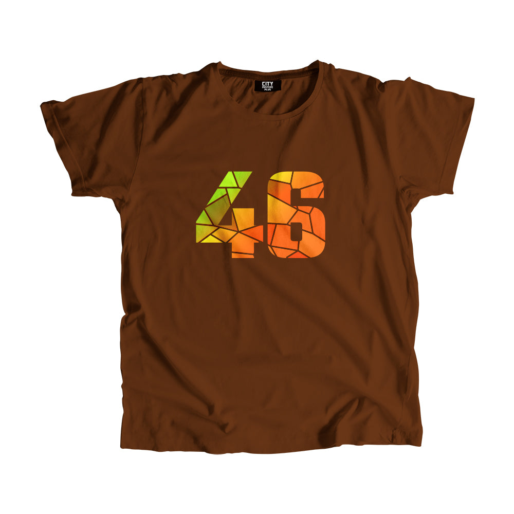 46 Number Men Unisex T-Shirt (Brown)| Classic Numeric Graphic Tee