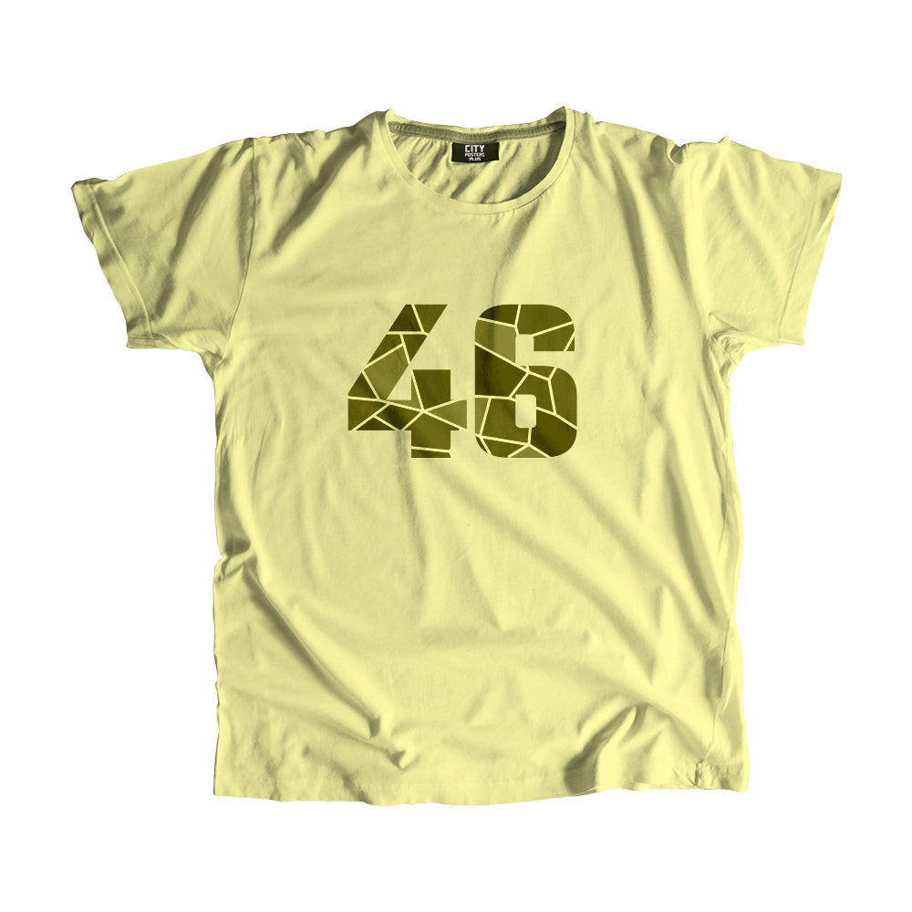 46 Number Men Unisex T-Shirt (Butter Yellow)| Classic Numeric Graphic Tee