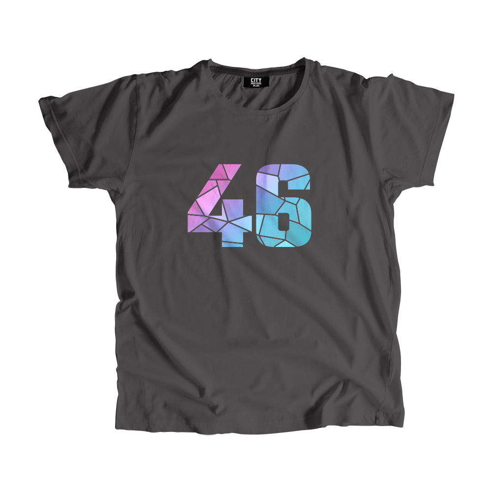 46 Number Men Unisex T-Shirt (Charcoal Grey)| Classic Numeric Graphic Tee