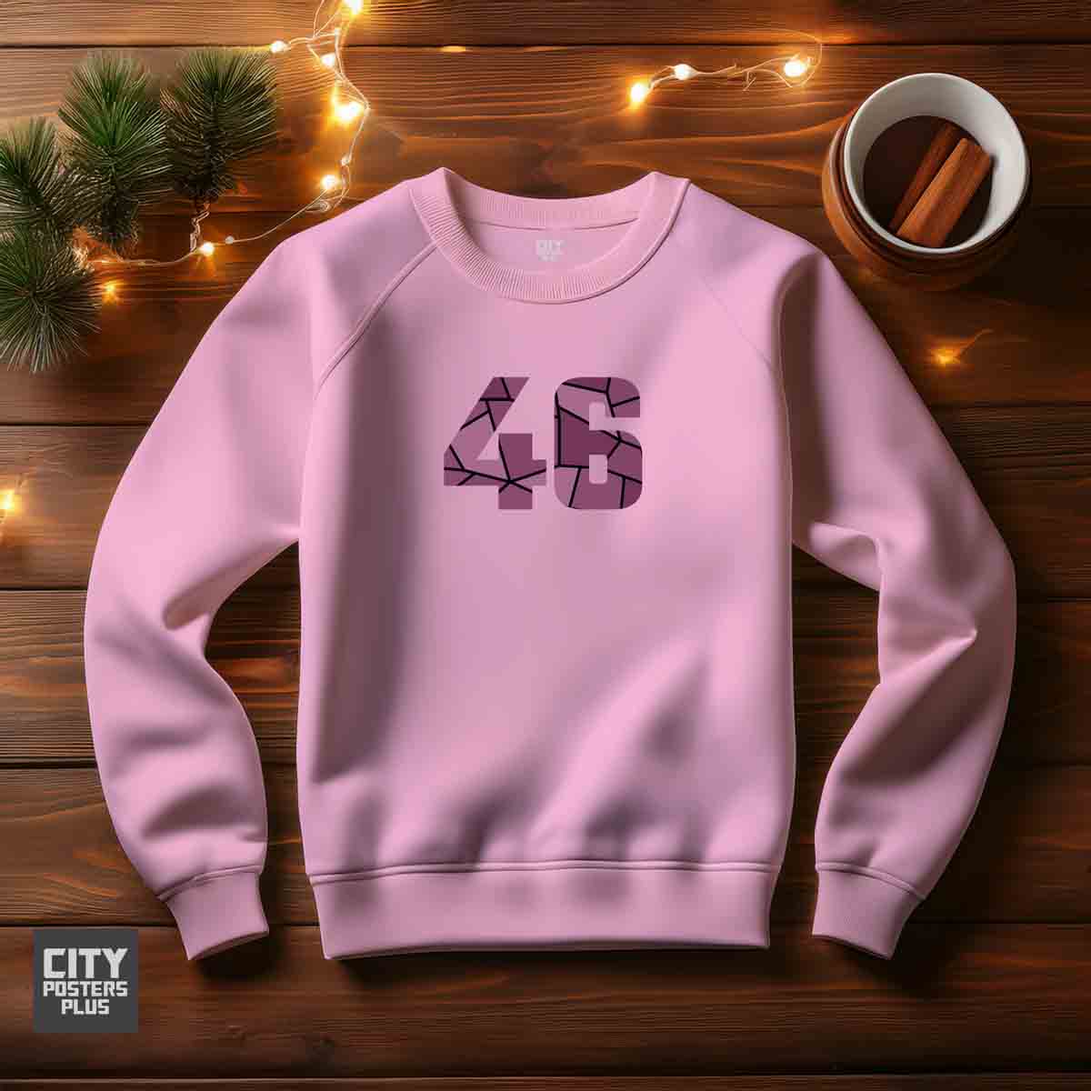 46 Number Unisex Sweatshirt (Light Pink) Premium Graphic Crewneck