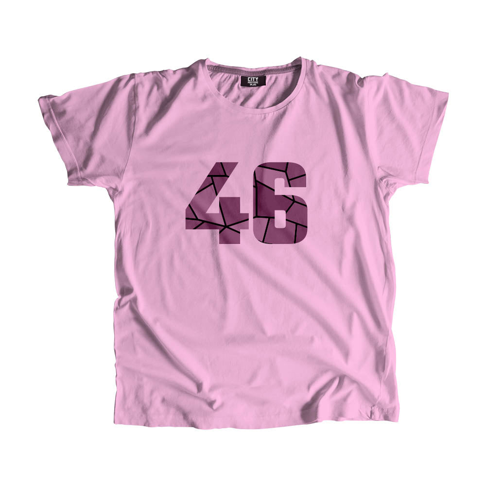 46 Number Men Unisex T-Shirt (Light Pink)| Classic Numeric Graphic Tee