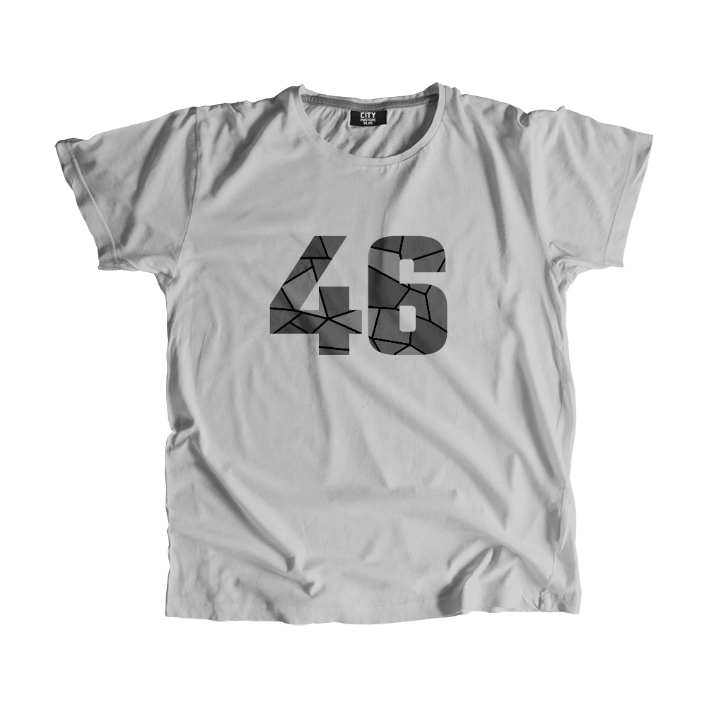 46 Number Men Unisex T-Shirt (Melange Grey)| Classic Numeric Graphic Tee