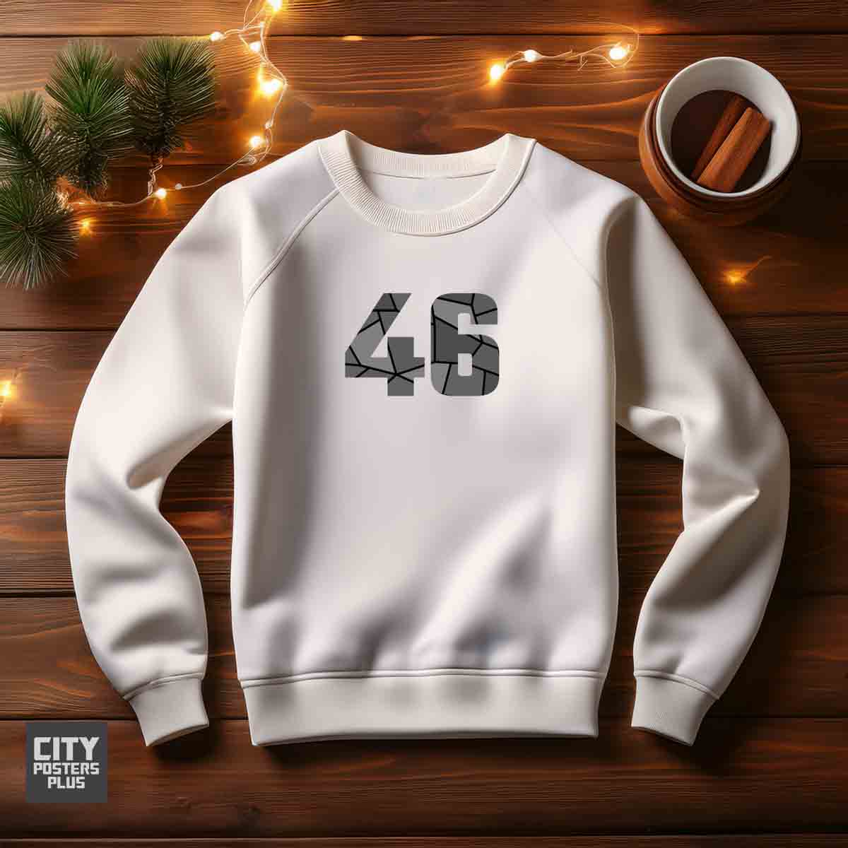 46 Number Unisex Sweatshirt (White) Premium Graphic Crewneck