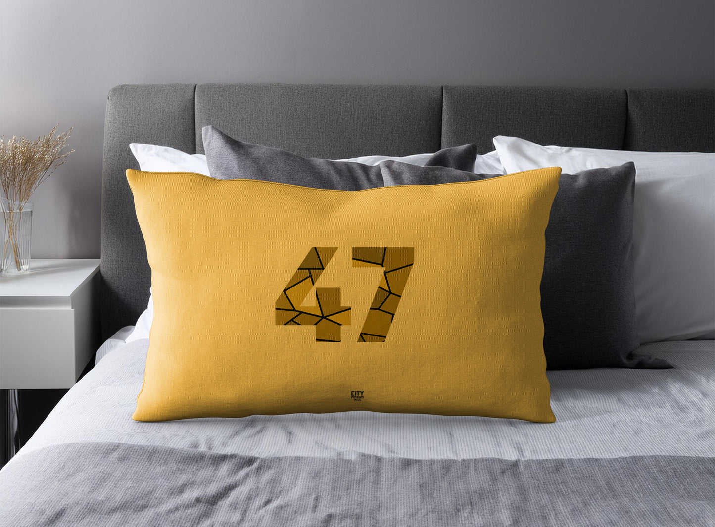 47 Number Square & Rectangle Pillow Cases | Modern Numeric Throw Pillow Covers | Print Deliver Plus by City Posters Plus