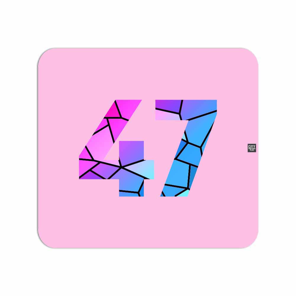 47 Number Mousepad (Light Pink)