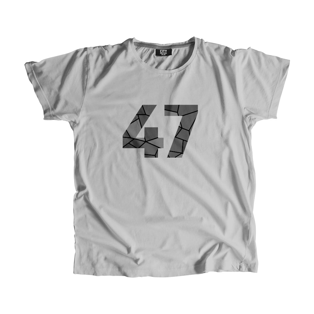 47 Number Men Unisex T-Shirt (Melange Grey)| Classic Numeric Graphic Tee