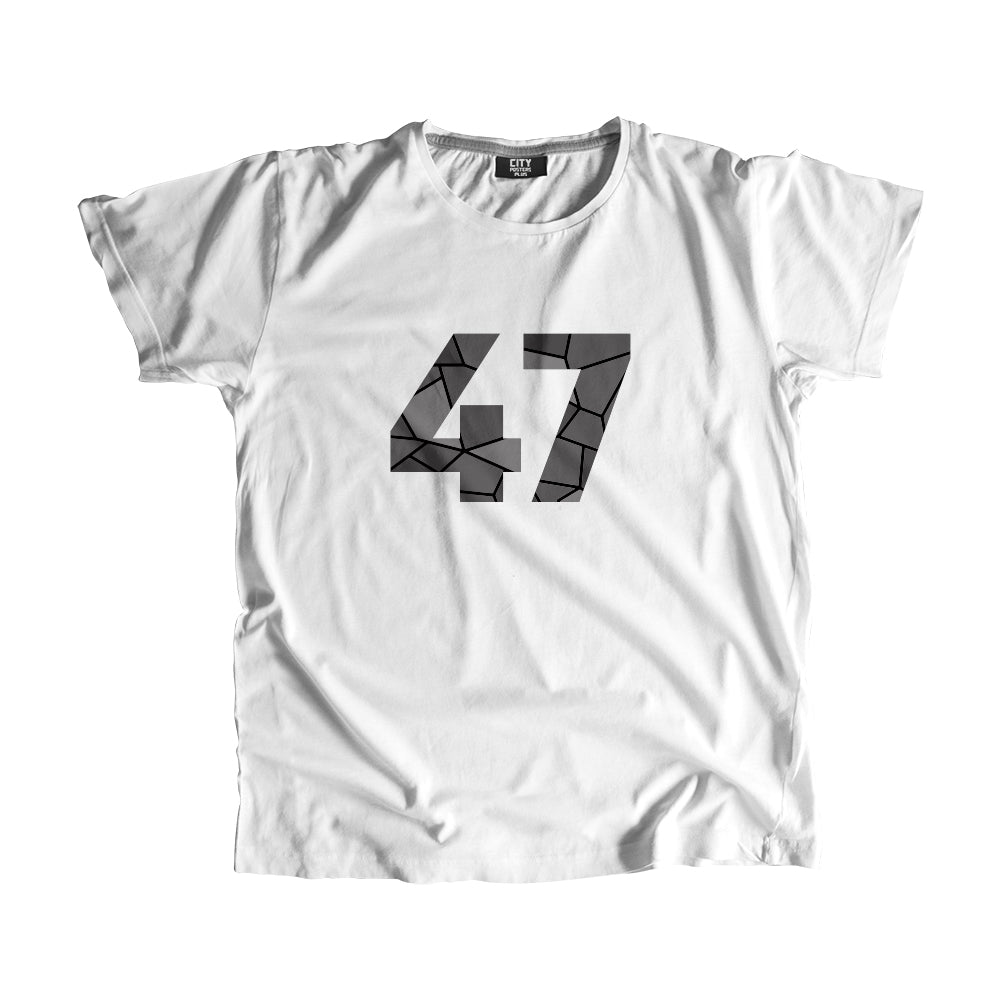 47 Number Men Unisex T-Shirt (White)| Classic Numeric Graphic Tee