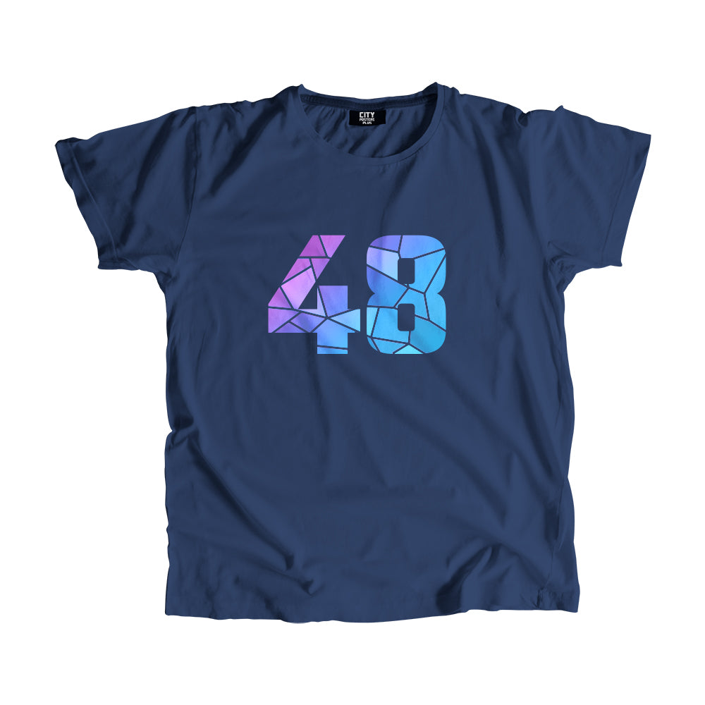 48 Number Men Unisex T-Shirt (Navy Blue)| Classic Numeric Graphic Tee