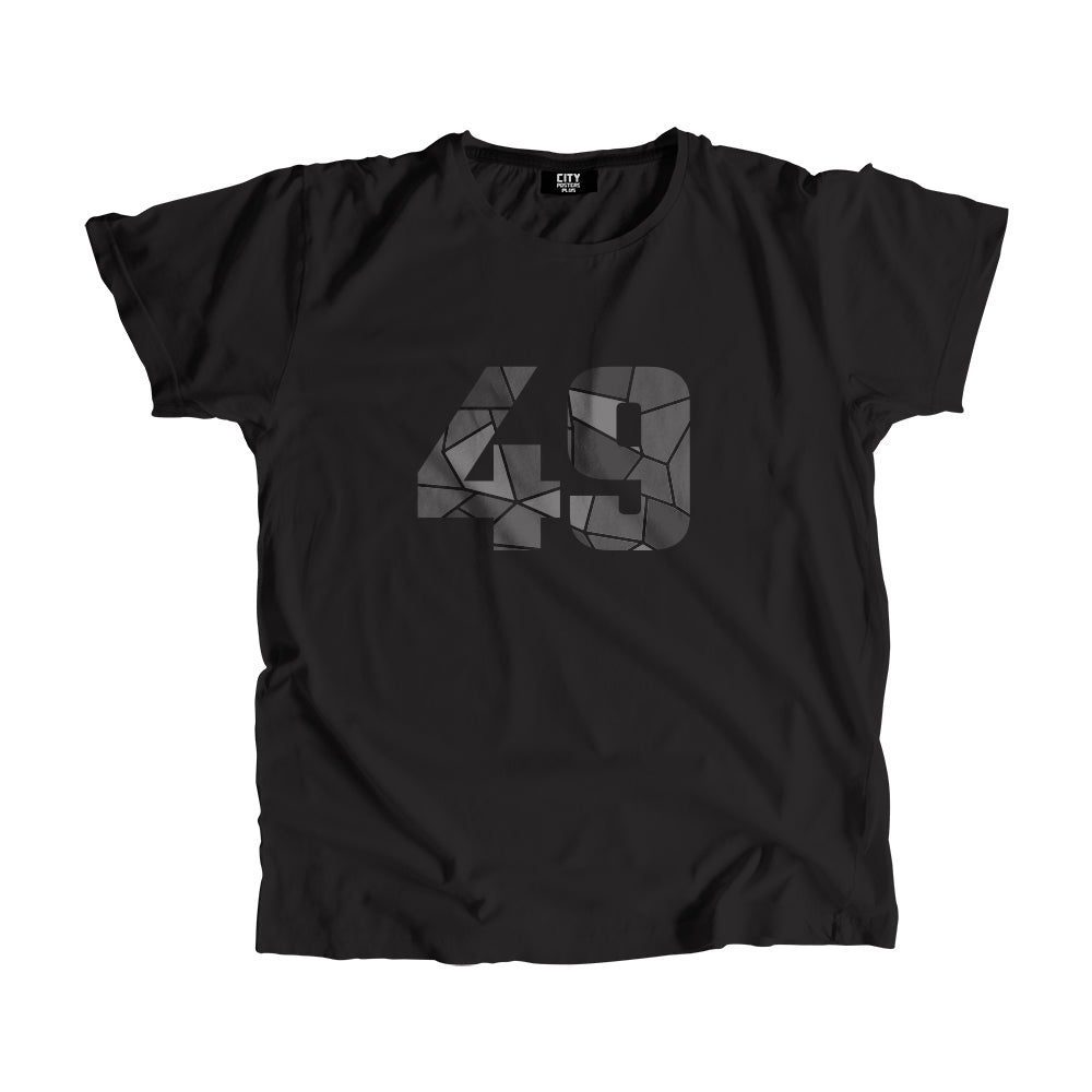 49 Number Men Unisex T-Shirt (Black)| Classic Numeric Graphic Tee