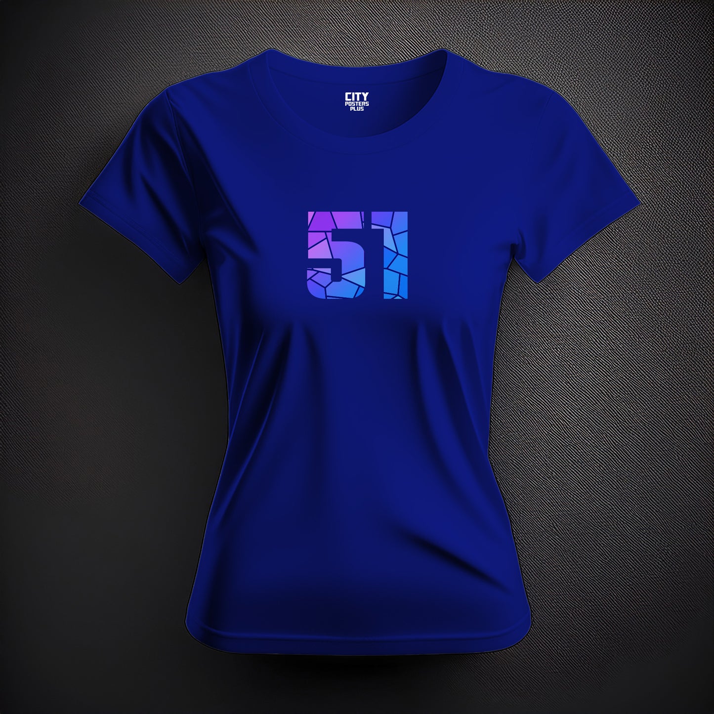 Number 51 Women T-Shirt (Royal Blue) | Stylish Numeric Graphic Tee