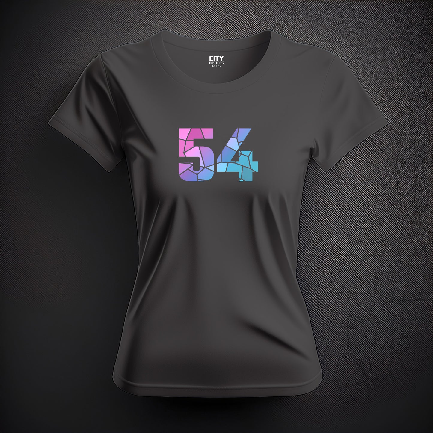 54 Number Women T-Shirt (Charcoal Grey) | Stylish Numeric Graphic Tee