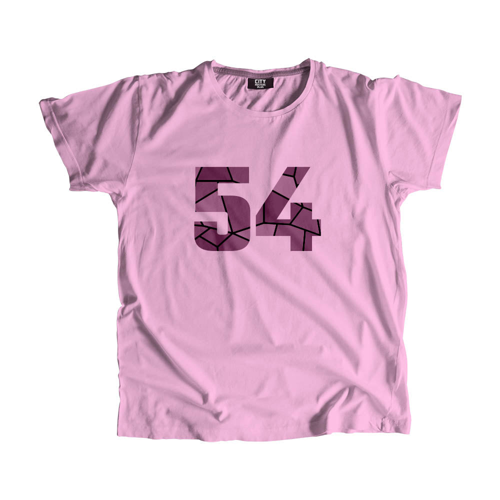 54 Number Men Unisex T-Shirt (Light Pink)| Classic Numeric Graphic Tee