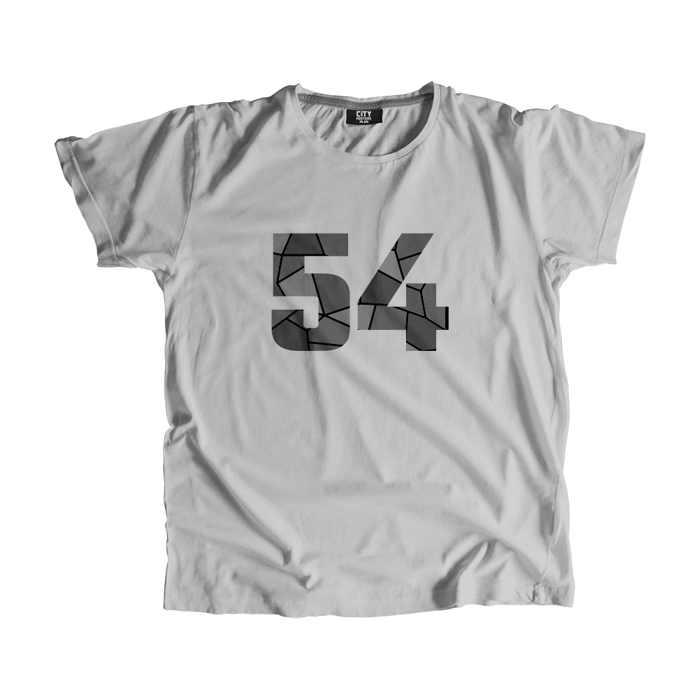 54 Number Men Unisex T-Shirt (Melange Grey)| Classic Numeric Graphic Tee