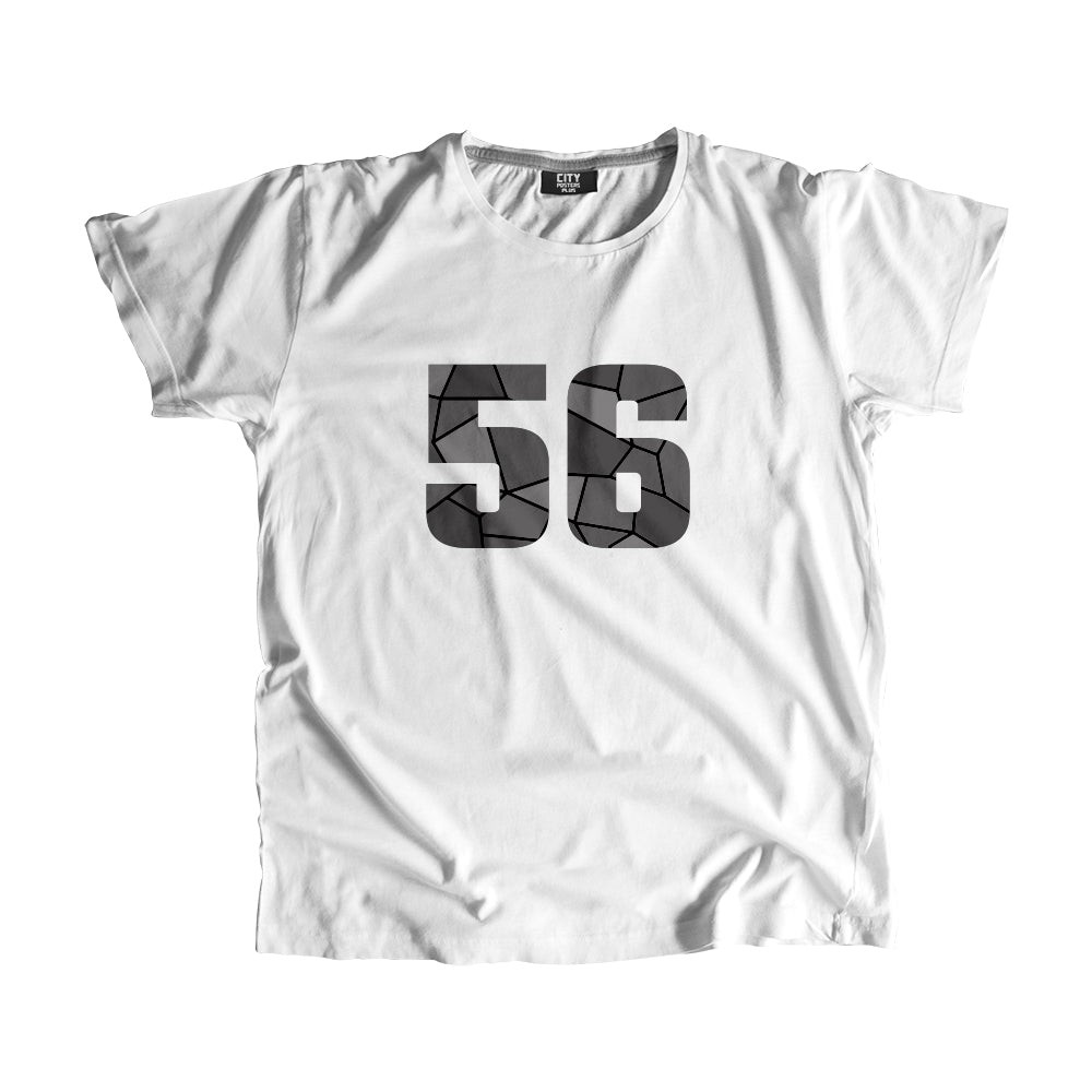 56 Number Men Unisex T-Shirt (White)| Classic Numeric Graphic Tee