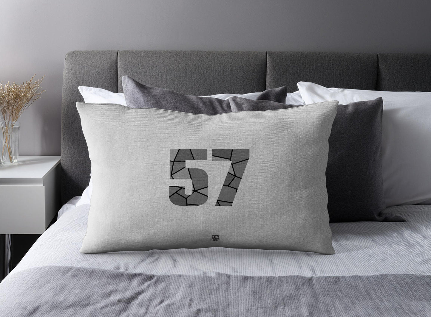 57 Number Square & Rectangle Pillow Cases | Modern Numeric Throw Pillow Covers | Print Deliver Plus by City Posters Plus