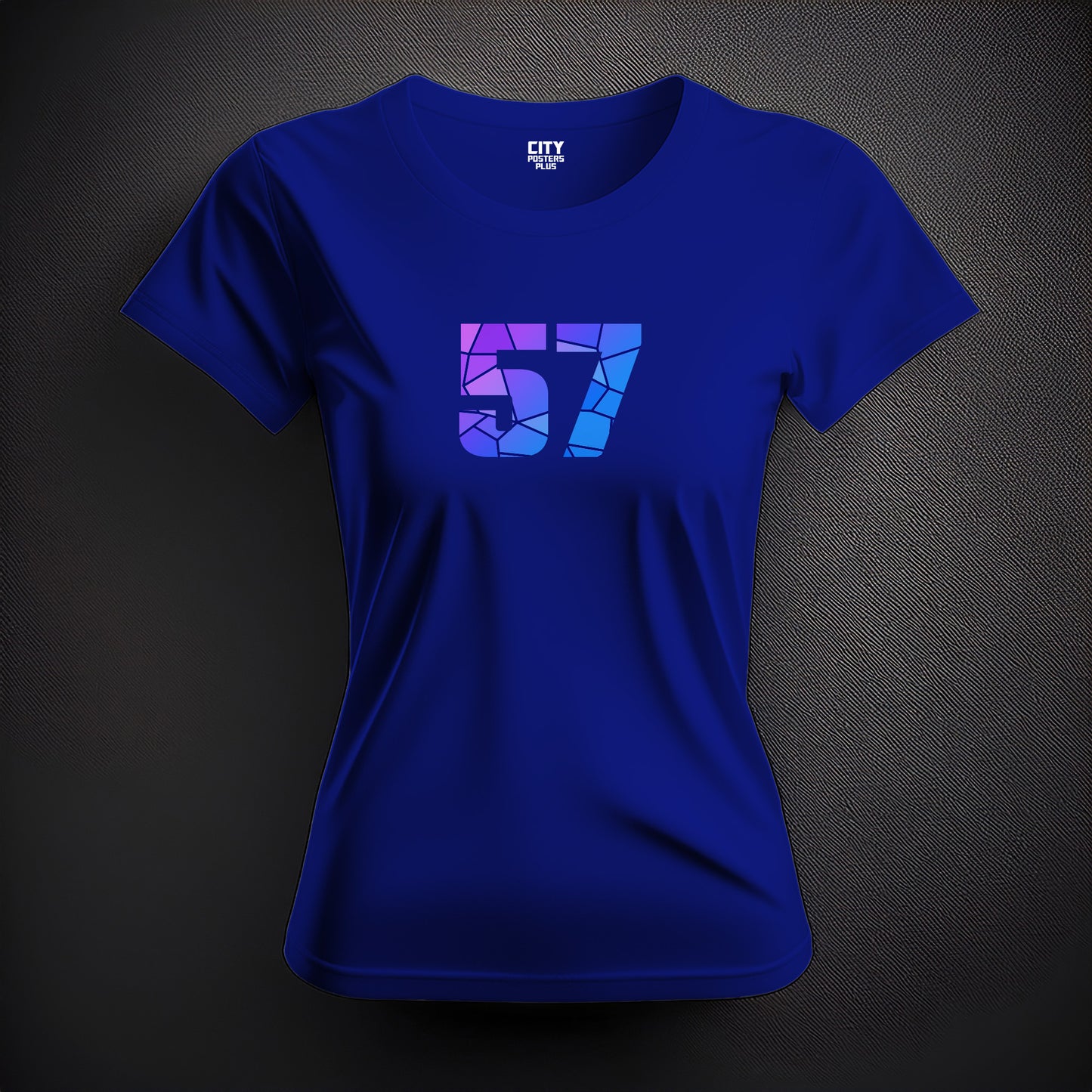 57 Number Women T-Shirt (Royal Blue) | Stylish Numeric Graphic Tee