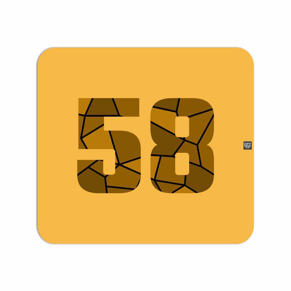 58 Number Mousepad (Golden Yellow)
