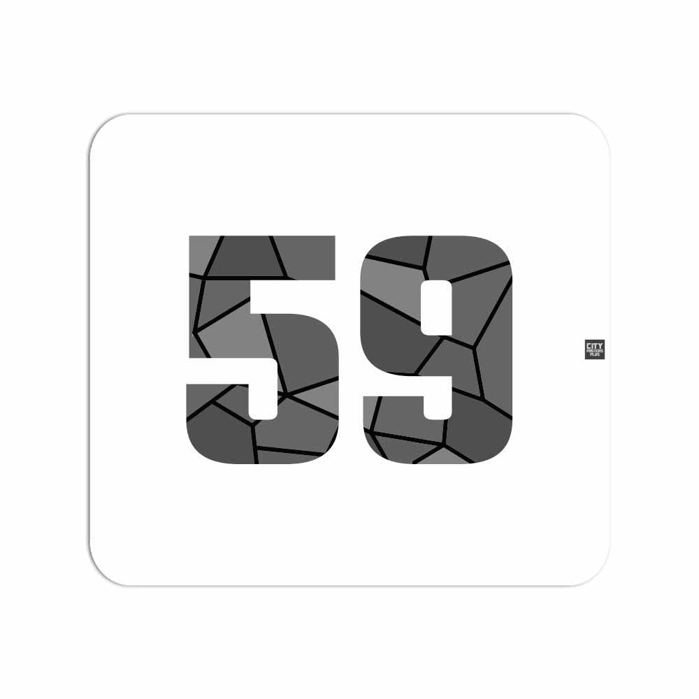 59 Number Mousepad (White)