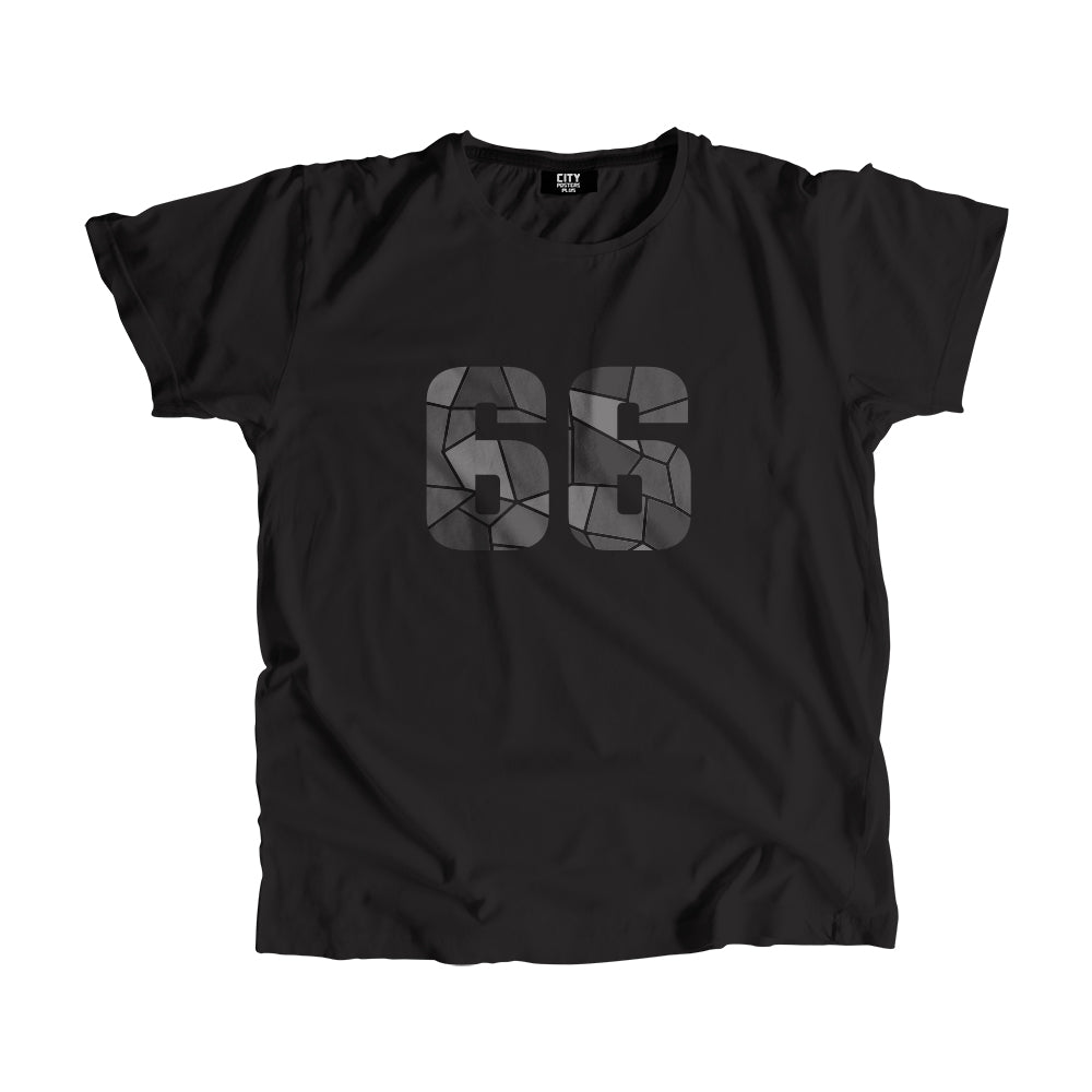 66 Number Men Unisex T-Shirt (Black)| Classic Numeric Graphic Tee