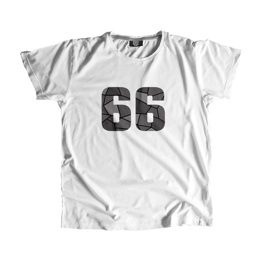 66 Number Men Unisex T-Shirt (White)| Classic Numeric Graphic Tee