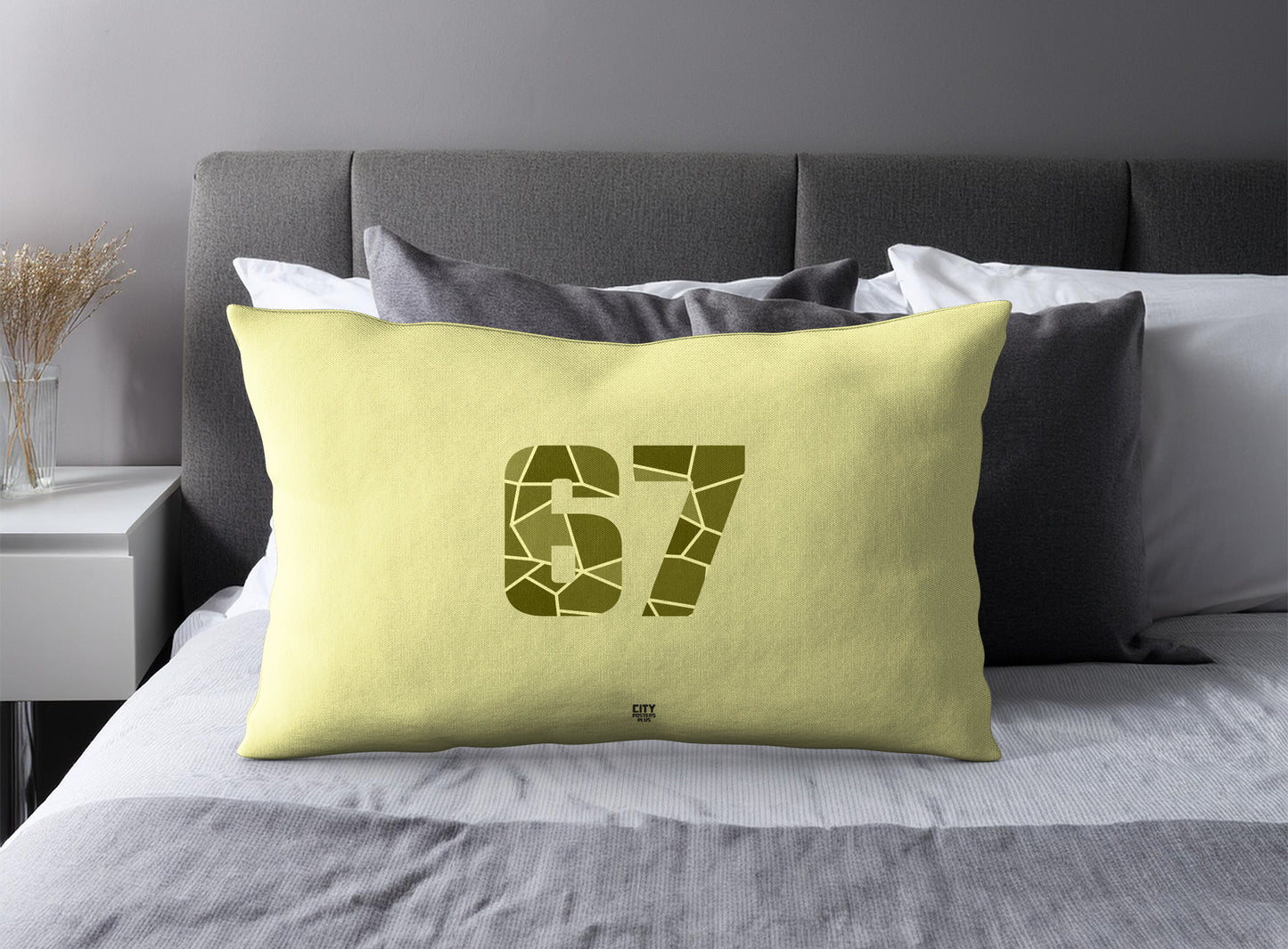 67 Number Square & Rectangle Pillow Cases | Modern Numeric Throw Pillow Covers | Print Deliver Plus by City Posters Plus