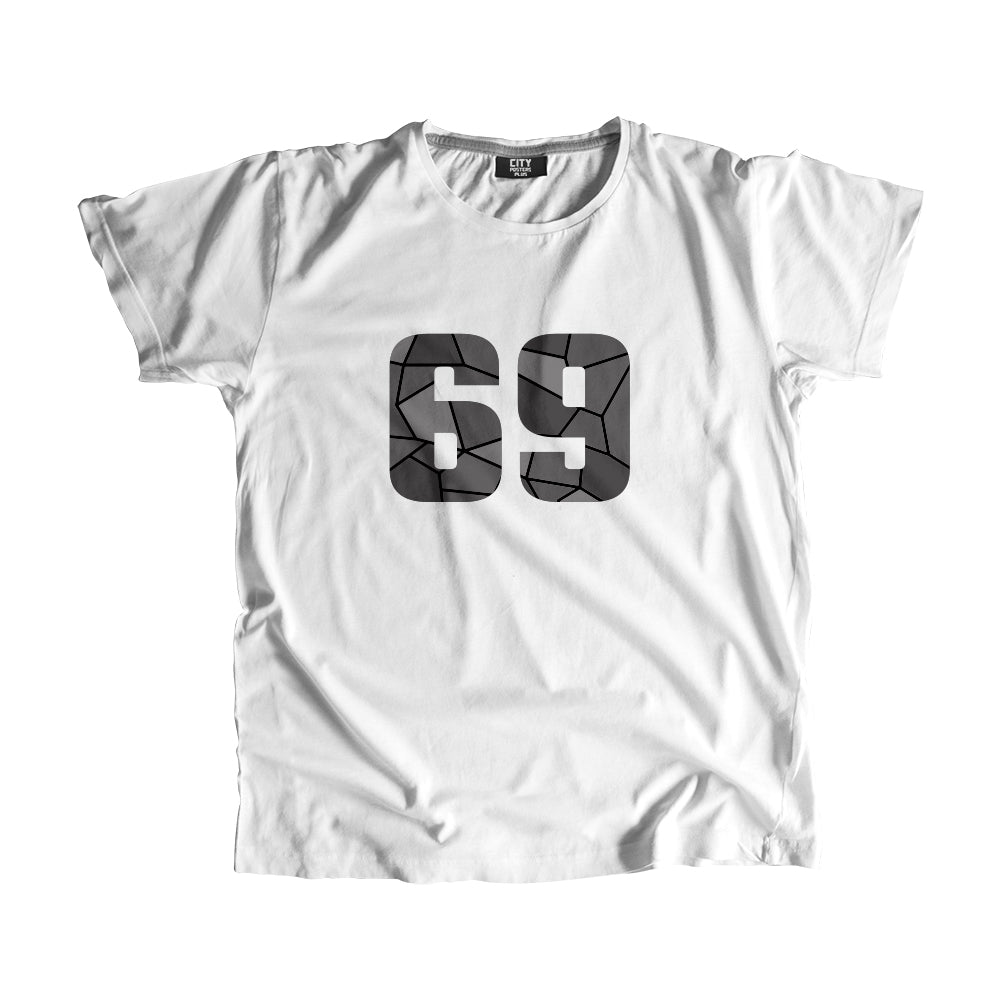 69 Number Men Unisex T-Shirt (White)| Classic Numeric Graphic Tee